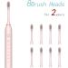 KLiHDSM Electric Toothbrush 2 Pack with 8 Brush Heads, 6 Modes - Black+Pink - Buy Online on GoSupps.com