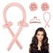 Heatless Curling Rod Headband Silky Heatless Hair Curler with Hairpin No Heat Wave Styling Tools for Long Medium Hair(Pink)