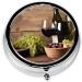 Wine Bottle Corks Grapes Printed Mini Round Pill Box | 3 Compartment Travel Pill Organizer | Portable Medicine Case for Home & Office - Buy Online on GoSupps.com