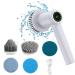 Rofawee Electric Spin Scrubber Cordless Cleaning Brush ing Power Shower Scrubber with 4 Replaceable Cleaning Heads and 2 Adjustable Speeds for Bathroom Kitchen Floor Tile (White) - Buy Online on GoSupps.com