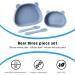 Qshare Suction Baby Plate and Bowl Set with Fork Spoon - BPA Free Silicone Feeding Set for Babies and Toddlers - Buy Online on GoSupps.com