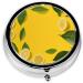 Yellow Lemon Mini Round Pill Box | 3 Compartment Travel Pill Organizer | Portable Pill Case for Home & Office - Buy Online on GoSupps.com