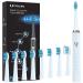 Electric Sonish toothbrush - Phylian Pro rechargeable electric toothbrush electrical toothbrush with 8 heads 5 modes 2 minutes timer (light blue) light blue 1 piece (1 Pack)