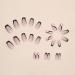 Coffin Shape French Tip Press on Nails - Black Sliver Wave Design - 24Pcs - Buy Online on GoSupps.com