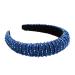 Scicent rhinestone stem straps glittering with pearl crystal glitter with sequins decorated fashionable headstrap thickly padded wide sponge hair band braided for women and girls-16417