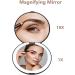 LED Compact Travel Mirror - WOBANE 10X Magnifying Handheld Double Sided Makeup Mirror - Portable 3.5 inch Gift in Black - Buy Online on GoSupps.com