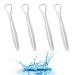 4pcs Tongue Scrapers Stainless Steel Tongue Scrapers Cleaners Metal Tongue Cleaner Brush Tongue Scraping Tools Bad Breath Treatment for Adults Kids Metal Tongue Scrapers Fresher Breath in Seconds NO Case