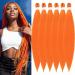 YDDM PRE Stretched Braiding Hair Extensions 32 inch 6packs Extensions Kunsthaar Braids Orange Hair Extension Art hair for braid extension for Braids Jumbo Braids Hair (32 inches orange#) 81cm-32 inches (6 Pack) Orange###