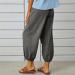 KAAUSE Women's Linen Cropped Work Pants - Dark Gray, X-Large - Buy Online on GoSupps.com