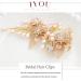 IYOU Bridal Wedding Hair Clip Gold Flower Barrette Hair Piece Pearl Bridal Hair Comb Prom Bride Bridesmaid Hair Accessories for Women - Buy Online on GoSupps.com