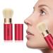 Allbesta retractable Kabuki brush for make-up powder foundation blending blush with particularly soft synthetic hair retractable brush