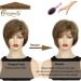 Short Brown Pixie Wig for Women - Layered Short Hair with Bangs, Natural Synthetic Fiber - Brown with Blonde Highlights - Buy Online on GoSupps.com