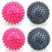 4 pieces massage massage balls nalcy angel ball hedgehog ball foot massage lacrossball myofascial ball for back legs & hands muscle massage (pink black)