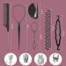 1006 Pcs Hair Loop Tool Set with Topsy Tail, Ponytail Cutter & Metal Pin Comb - Hair Styling Kit with Braiding Tools & 1000 Black Rubber Bands for Women - Buy Online on GoSupps.com
