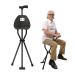 YIPONYT 2-in-1 Portable Walking Stick Walking Stick with Seat Foldable Chair Hiking Stick Lightweight Aluminum Easy Carry Anti-Slip and Supports up to 249.12lbs