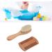 Walfront Wooden Baby Hair Brush and Comb Set - Soft Goat Bristle Brush for Newborn Hair Grooming - Buy Online on GoSupps.com