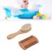 Baby Hairbrush Set with Goat Bristles | Newborn Hairbrush for Lacteal Scab Prevention | Double Sided Comb | Wooden | Ideal Gift - Buy Online on GoSupps.com