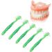 Verdant Touch Denture Brush Set - Professional Portable Double Sided for Elderly - Green 5 Pack | Buy Now for International Shipping - Buy Online on GoSupps.com