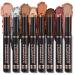 6Pcs Eyeshadow Stick Set Matte and Shimmery Cream Eye Shadow Pencil Highlighter Contouring Pen Waterproof Long Lasting Eyeshadow Pen