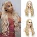 SHINYSHOW 26 Blond 613 Long Wavy Wig | Middle Part Synthetic Halloween Cosplay Wig for Women - Buy Online on GoSupps.com