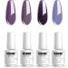 Vishine Glitter Purple Gel Nail Polish Set 4 Colors Purple Shade Gel Polish Kit Soak Off UV Lavender Nail Gel Polish 15ml - Buy Online on GoSupps.com