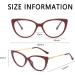 Shop Ljczka Vintage Cat Eye Blue Light Filter Glasses for Women - Stylish Metal Frame Anti-Tiredness 0.0 Red Lens - Buy Online on GoSupps.com