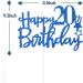 Tenhaisi Gilttery Navy Blue Happy 20th Birthday Cake Topper Cake Topper for 20th Birthday - Happy 20th Cake Topper Fabulous 20th Birthday Decoration - Buy Online on GoSupps.com