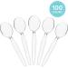 PSTVITA Heavyweight Clear Plastic Soup Spoons - Pack of 100 | Disposable Utensils for Party Supply - Buy Online on GoSupps.com