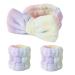 Gangel Fashion Tie Dye Makeup Headband and Wrist Bands Set Soft Elastic Bow-Knot Spa Headband for Washing Face Microfiber Fuzzy Cloth Hair Wrap Coral Fleece Cute Skin Care Head Scarf Durable Facial Head Wraps for Women a...