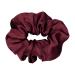 Waterlily 100% Mulberry Silk Scrunchie 19momme Charmeuse Hair Ties Scrunchies for Women Girls Soft Natural Care (Burgundy)
