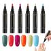 Yugugomo Women's Nail Pencils Women's Nail Polish Sets | 6-Color Quick-Drying Colored Pencils No UV Gel Nail Polish Painting Accessories Manicure Assistant