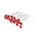 Crystal Rose Flower Hair Pin/Hair Clip for Bridal Wedding Prom HAR1010 10 pieces 10 pieces (1 pack) red