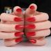 AZZORI Almond Shape Red Press on Nails - 24Pcs Medium Length Glossy False Nails for Women - Buy Online on GoSupps.com