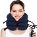 Cervical Neck Traction Device for Neck Pain Relief, Adjustable Inflatable Neck Stretcher Neck Brace, Neck Traction Pillow for Use Neck Decompression and Neck Tension Relief (Blue) Blue-b