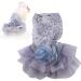 Elegant Gray Sequin Dog Dress - Small Pet Tutu Costume for Weddings & Special Occasions - Buy Online on GoSupps.com