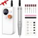 Professional Rechargeable Nail Drill Machine Portable Electric Nail Drill 30000 RPM Efile Nail Drill Set With Acrylic Nail Mat and 6 Nail Bits for Acrylic Nail  Polishing  Nail Removing Tool (White)