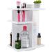 Spiretro Rotating Cosmetic Organizer - 360 Degree Carousel for Makeup & Toiletries - Wood Construction in White - Buy Online on GoSupps.com