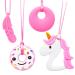 Qinren 5 pieces of sensory chewing chains food-safe silicone play-to-do-it-all set oral engine bite ring with portable rope for children boys anxiety biting needs (pink + white)
