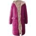 Hanxiulin Oversized Plush Jacket for Women | Warm Lined Fleece Winter Coat | Elegant Long-Sleeved Quilted Jacket in Hot Pink - Buy Online on GoSupps.com