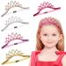 BJ-SHOP Girls Crown Princess Tiara Set Tiara Elastic Hairband Sparkling Crown Headband 5 Pieces