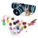 21 PCS Cat Interactive Toys - Kitten Tunnel Toy Assortments Feather Wand Fun Ball Chew Sticks Fluffy Mouse Fake Mice Crinkle Balls Bell Play Supplies for Kitten (3way-blue)
