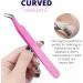 Duendhd Eyelash Pliers Set - 2 Stainless Steel Tweezers for Perfect Eyelash Extensions | Straight & Curved Tools for False Lashes - Buy Online on GoSupps.com