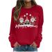 Women's Christmas Snowman Penguin Print Sweatshirt - Red O-Neck Raglan Top - Buy Online on GoSupps.com