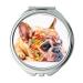 YENDOSTEEN Mirror Travel Mirror Dog Cute Pet Fun Little French Bulldog Paint Pocket Mirror portable mirror