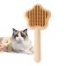 Self-Cleaning Cat Brush with Unlocking Button - Compact Pet Hair Removal Tool for Dogs Cats & Rabbits - Yellow Fur Care Brush - Buy Online on GoSupps.com