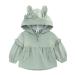 famuka Baby Girls Hooded Jacket Toddler Kids Spring Windbreaker Outwear 3 Years Green