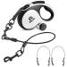 Retractable Dog Leash Fiyade 8m Dog Retractable Lead with 2 Chew Proof Cable Steel Chain Lead Double Extendable Dog Leash for Medium Large Dog ups to 110lbs