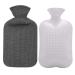 Fashy Hot Water Bottle with Quilted Cotton Cover (Gray, 67oz) Quilt Gray