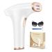 Glattol IPL Laser Hair Removal - Faster & Painless & Smooth 3-in-1 Hair Removal Device with 9 Levels Max 17.6J 999 900 Flashes for Whole Body Treatment at Home White Gold
