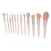 Soft Pink Fiber Hair Brushes Set | 12pcs Professional Makeup Tools for Blush Eyebrow & Eyeshadow - International Shipping Available - Buy Online on GoSupps.com